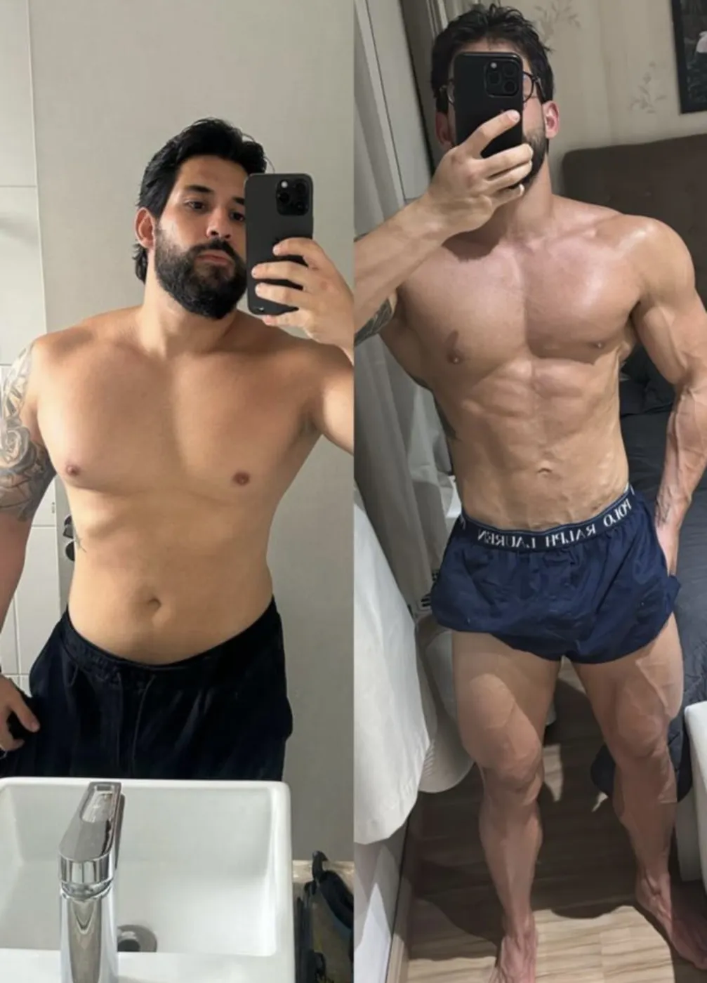 Antes e depois de paciente da consultoria NutriHigu